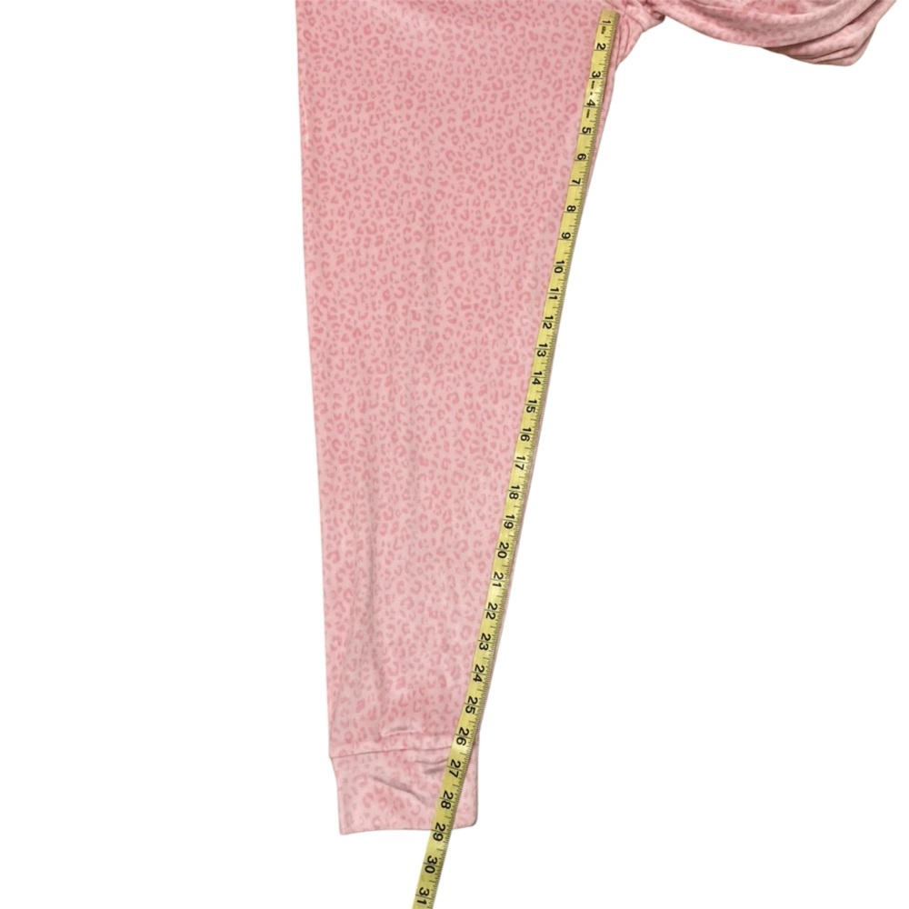 Juicy Couture Two Piece Pink Cheetah Print Velour Sleep Set, Lounge, Size Medium - Picture 10 of 12